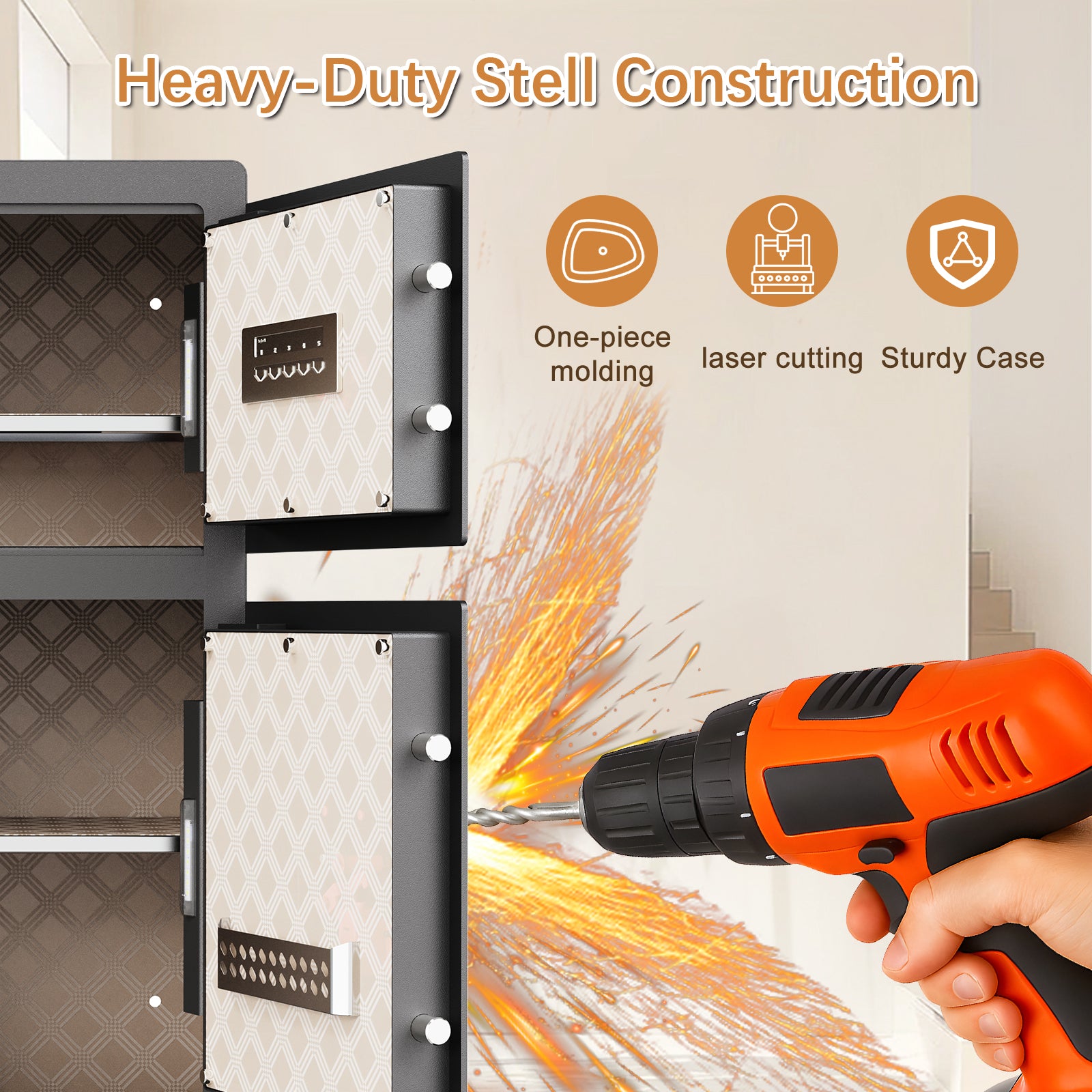 Large 4.9 Cu Ft Home Safe Steel Double Door Fingerprint Digital Lock