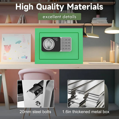 0.24 cu ft Small Electronic Safe Box with Key, Wall or Cabinet Mount