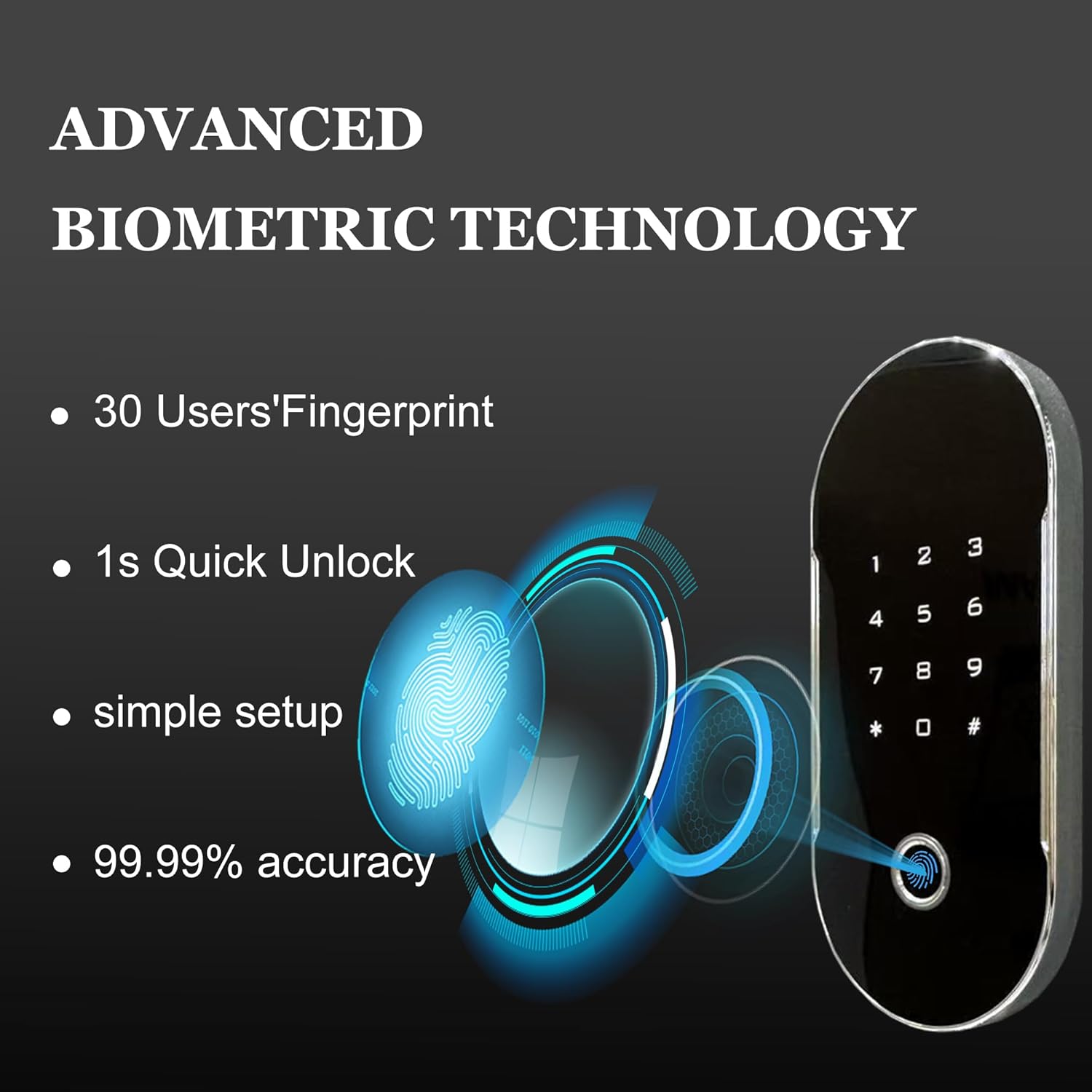 Large Fingerprint Safe Box with Fireproof Bag, Alarm