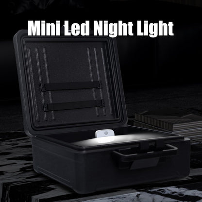 Portable Fireproof Safe Box with Key Lock, LED Light and Strap