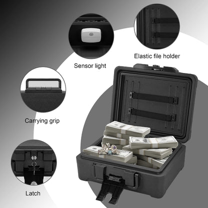 0.57 Cu Fireproof Waterproof Safe Document Portable Box Key Lock and Handle