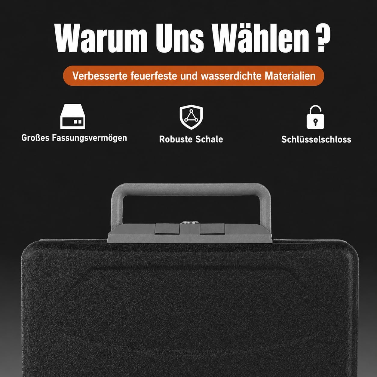 0.57 Cu Fireproof Waterproof Safe Document Portable Box Key Lock and Handle