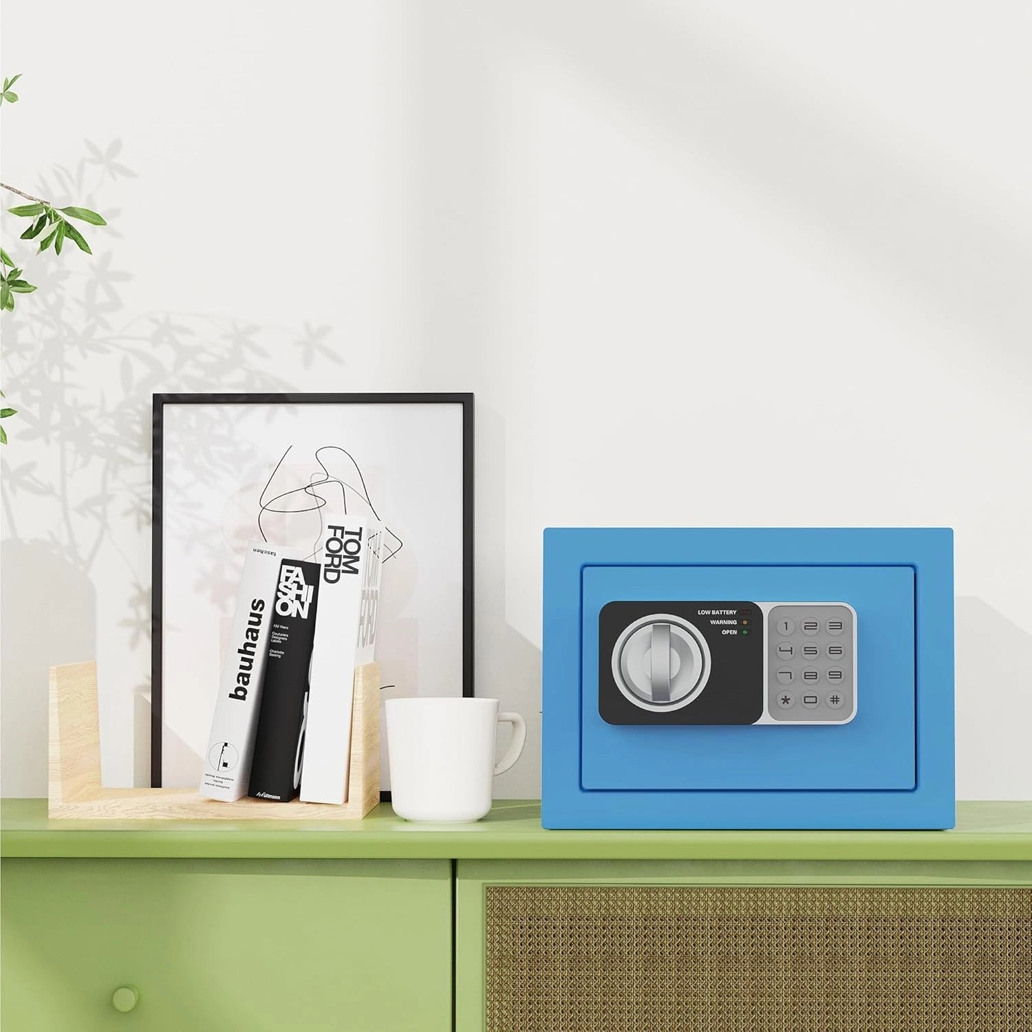 0.24 cu ft Small Electronic Safe Box with Key, Wall or Cabinet Mount