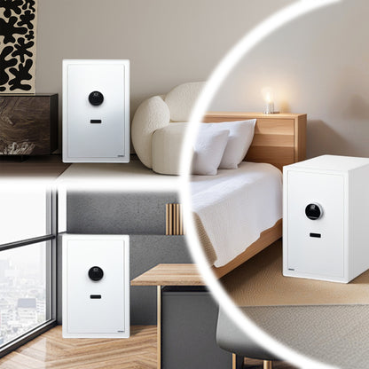 Fingerprint Safe Box with Alarm, LED Light & Removable Shelves