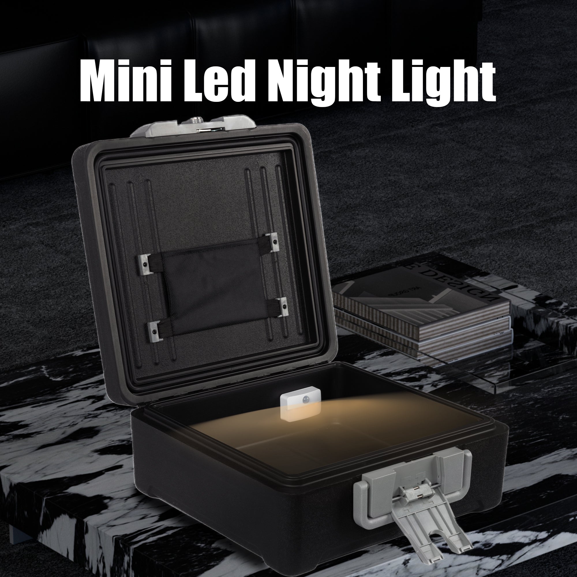 0.94 Cu Ft Fireproof Waterproof Chest Document Safe with Key Lock Strap LED