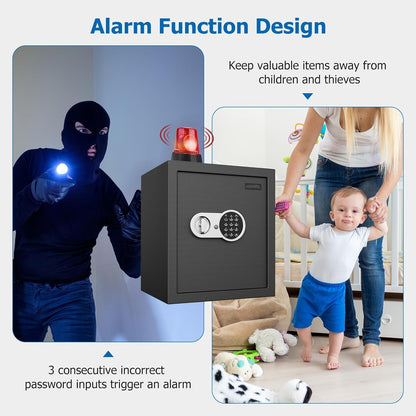 2.3 Cu Ft Fireproof Home Safe with Electronic Keypad & Alarm