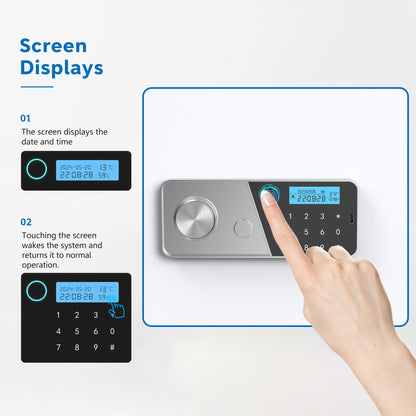 VALINIRT 15.7-Inch Biometric Home Safe with Fingerprint & Digital Keypad, Anti-Pry Design and Alarm