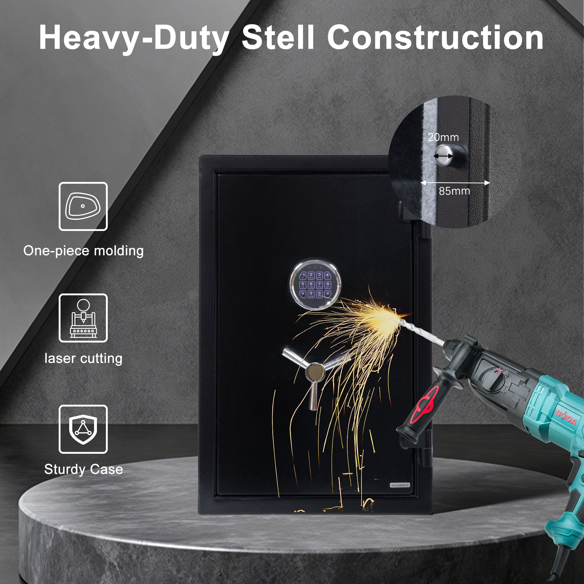 2.5 Cu Ft Fireproof Safe with Programmable Electronic Keypad(Black)