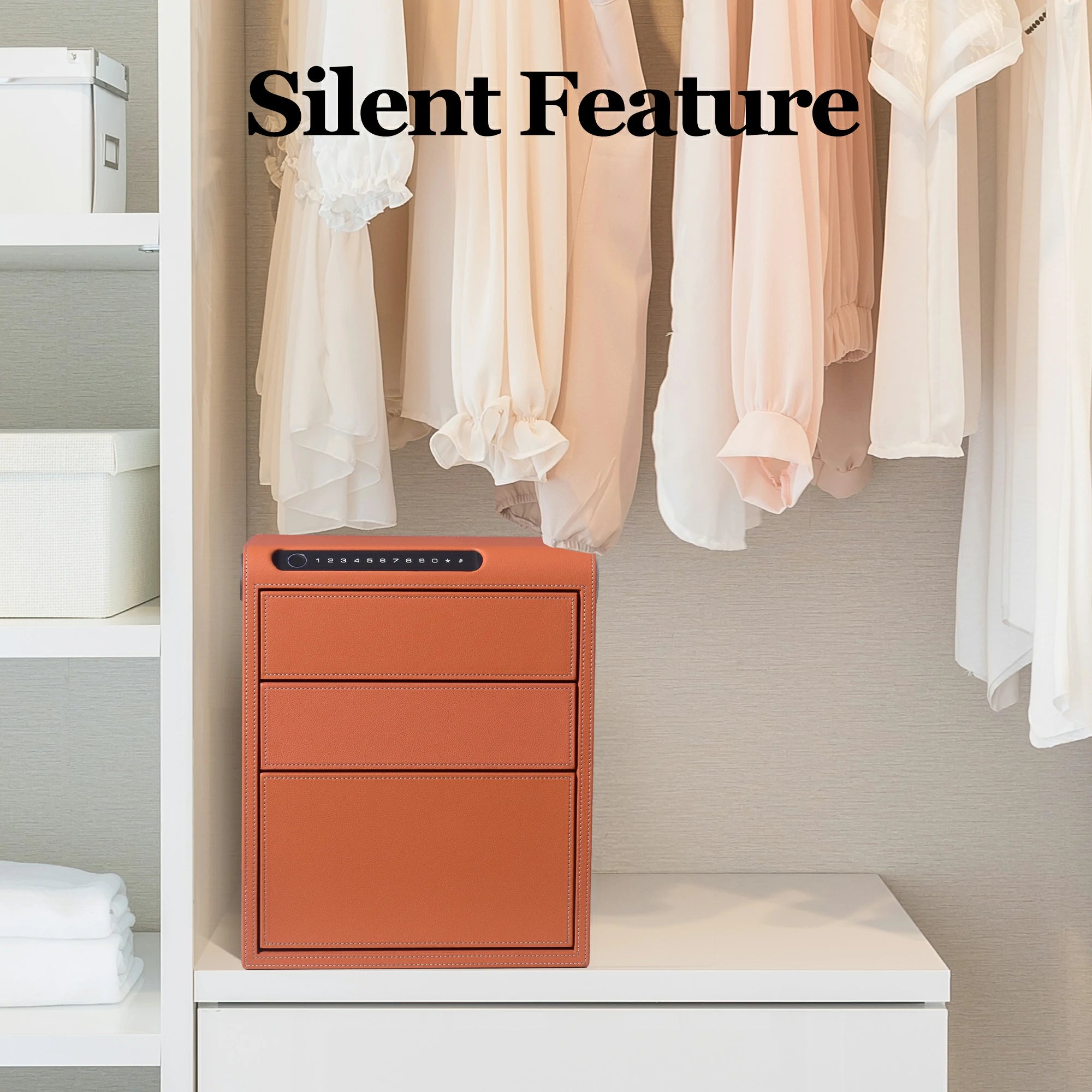 3 Drawers Smart Jewelry Safe Box with Bluetooth, Fingerprint Lock & Auto Open