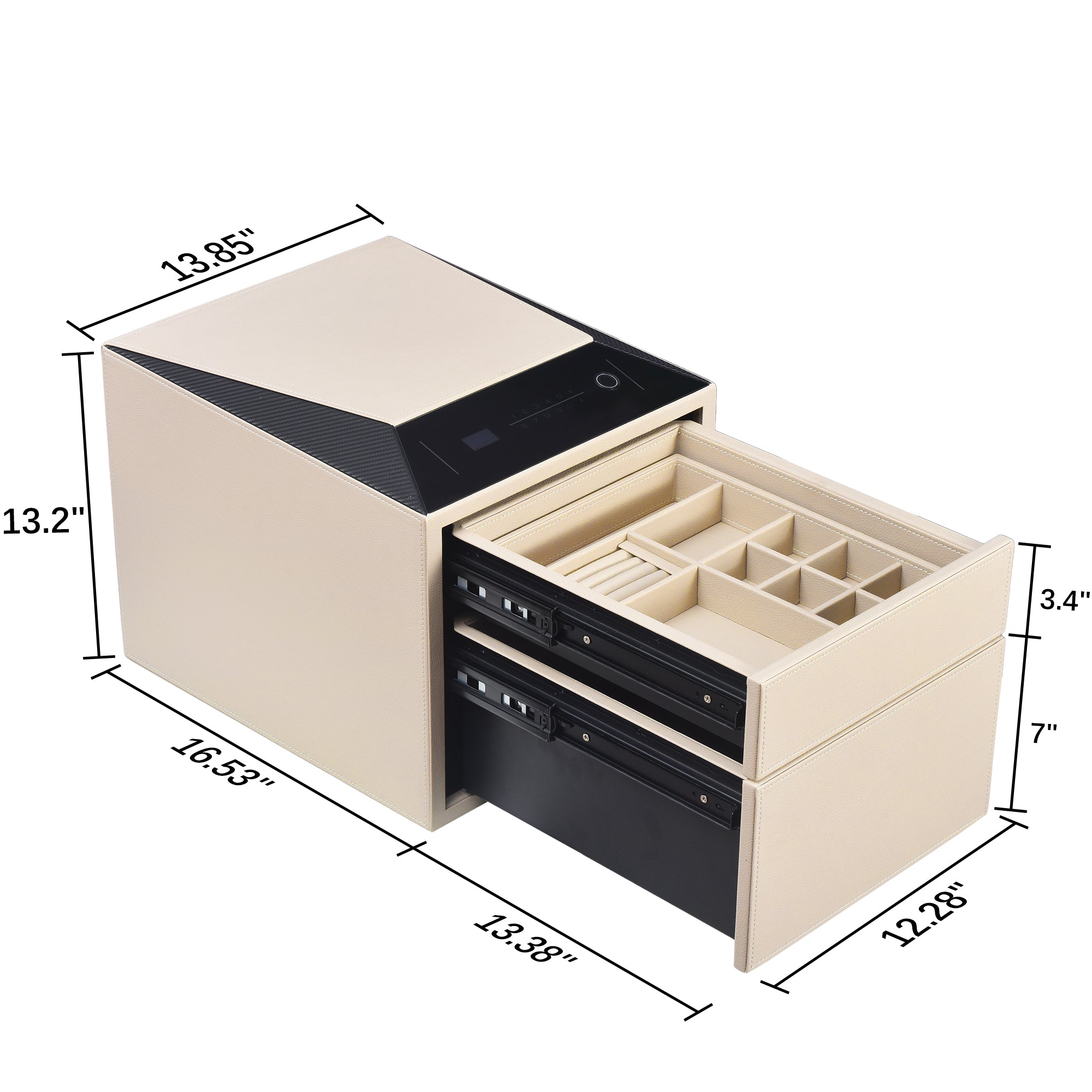 Smart Jewelry Safe Box with Fingerprint, Bluetooth & Auto Open