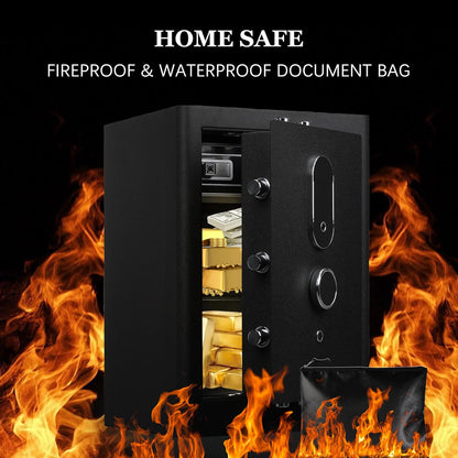 Large Fingerprint Safe Box with Fireproof Bag, Alarm