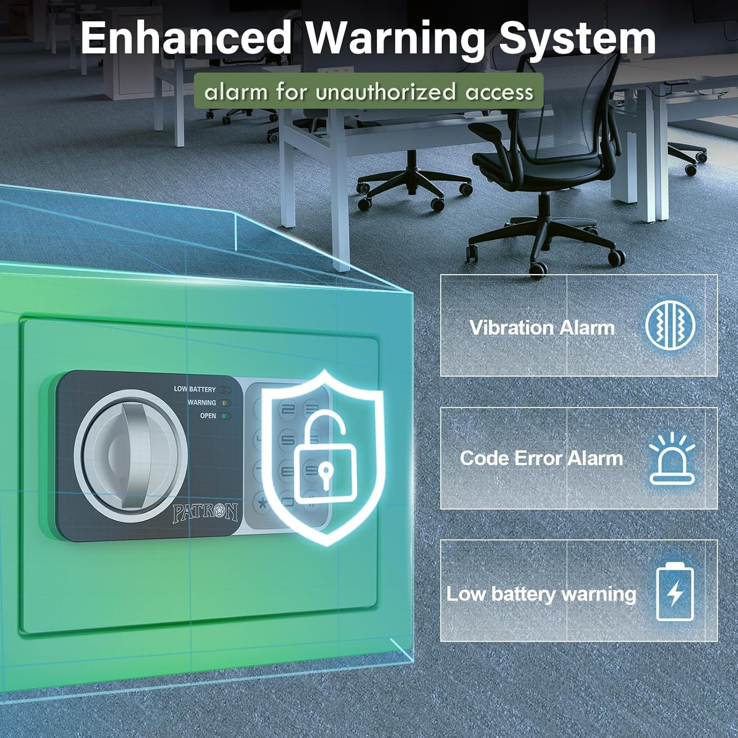 0.24 cu ft Small Electronic Safe Box with Key, Wall or Cabinet Mount