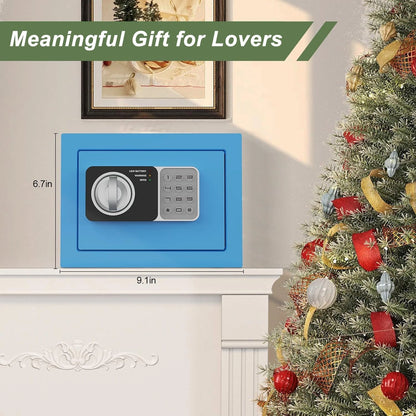 0.24 cu ft Small Electronic Safe Box with Key, Wall or Cabinet Mount