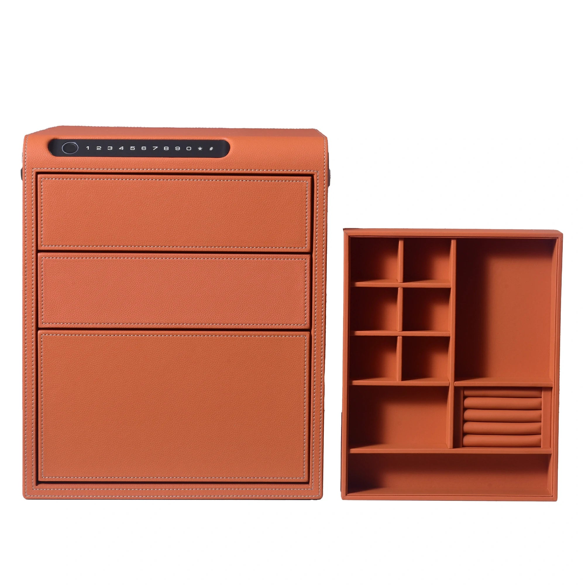 3 Drawers Smart Jewelry Safe Box with Bluetooth, Fingerprint Lock & Auto Open