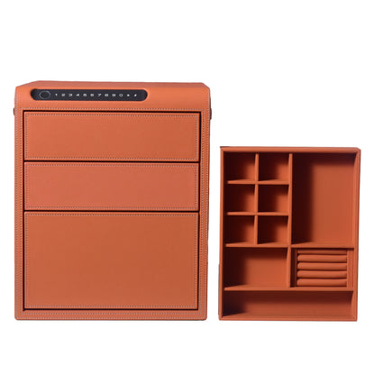 3 Drawers Smart Jewelry Safe Box with Bluetooth, Fingerprint Lock & Auto Open