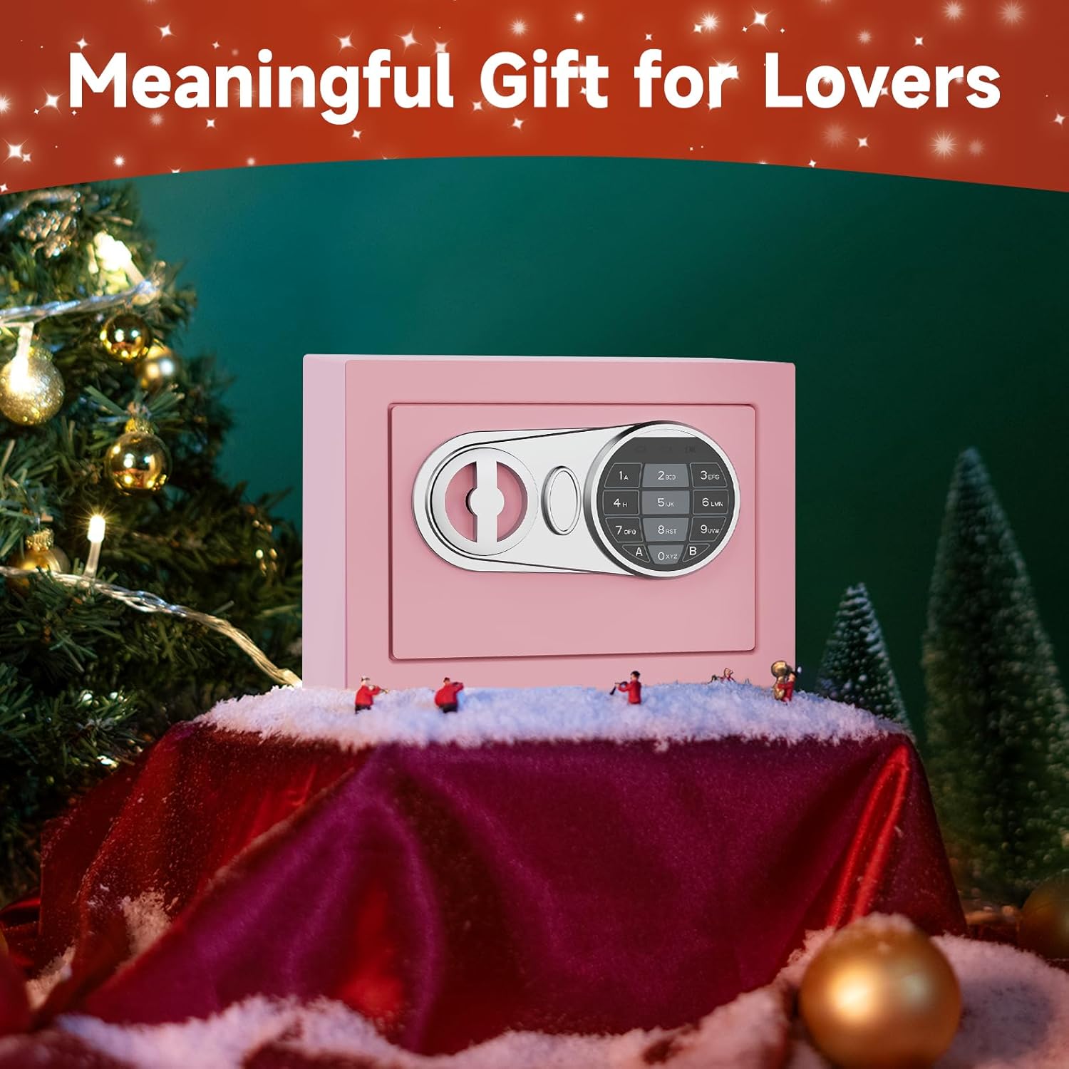 0.23 Cu Ft Small Digital Safe Box with Keypad & Keys, Compact Home Lock Box