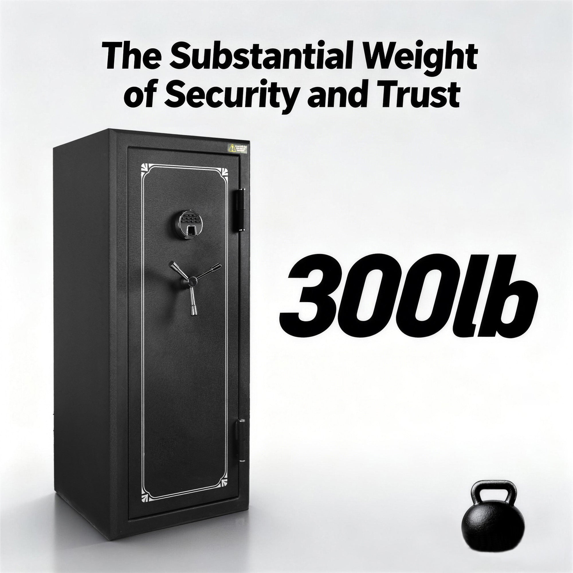 24 Gun Fireproof Safe with Biometric Fingerprint No-Assembly-Required