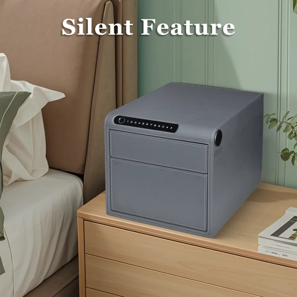 2 Drawers Smart Jewelry Safe Box with Bluetooth, Fingerprint Lock & Auto Open