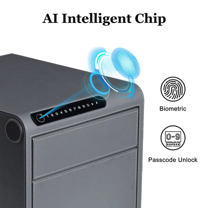 2 Drawers Smart Jewelry Safe Box with Bluetooth, Fingerprint Lock & Auto Open