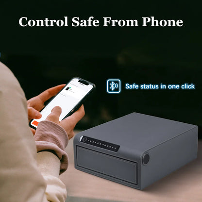 Smart Jewelry Safe Box with Bluetooth, Fingerprint Lock & Auto Open