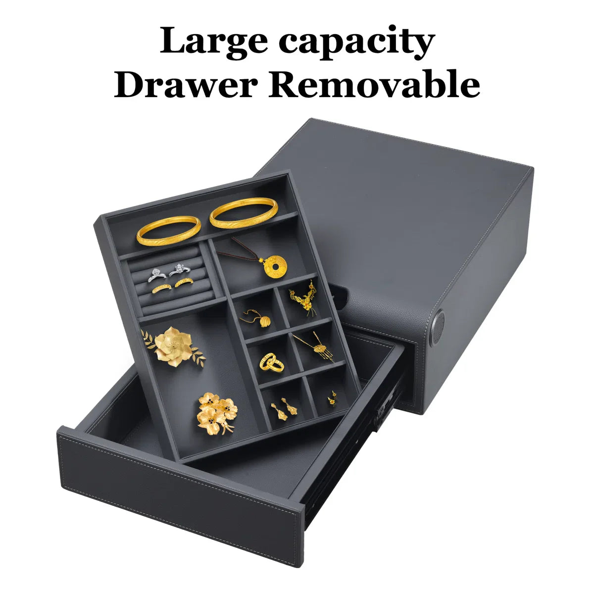 Smart Jewelry Safe Box with Bluetooth, Fingerprint Lock & Auto Open