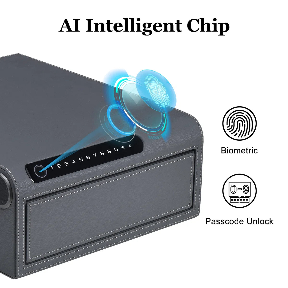 Smart Jewelry Safe Box with Bluetooth, Fingerprint Lock & Auto Open