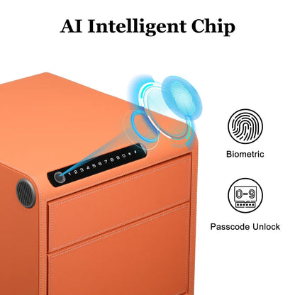 2 Drawers Smart Jewelry Safe Box with Bluetooth, Fingerprint Lock & Auto Open