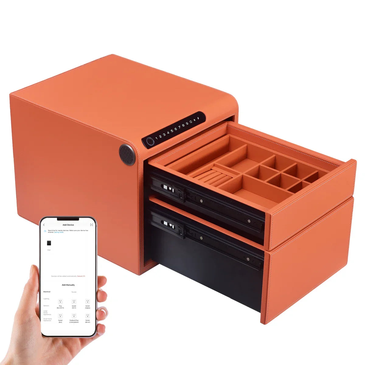1 Drawer / 2 Drawer Jewelry Safe with Fingerprint Auto Drawer Bluetooth
