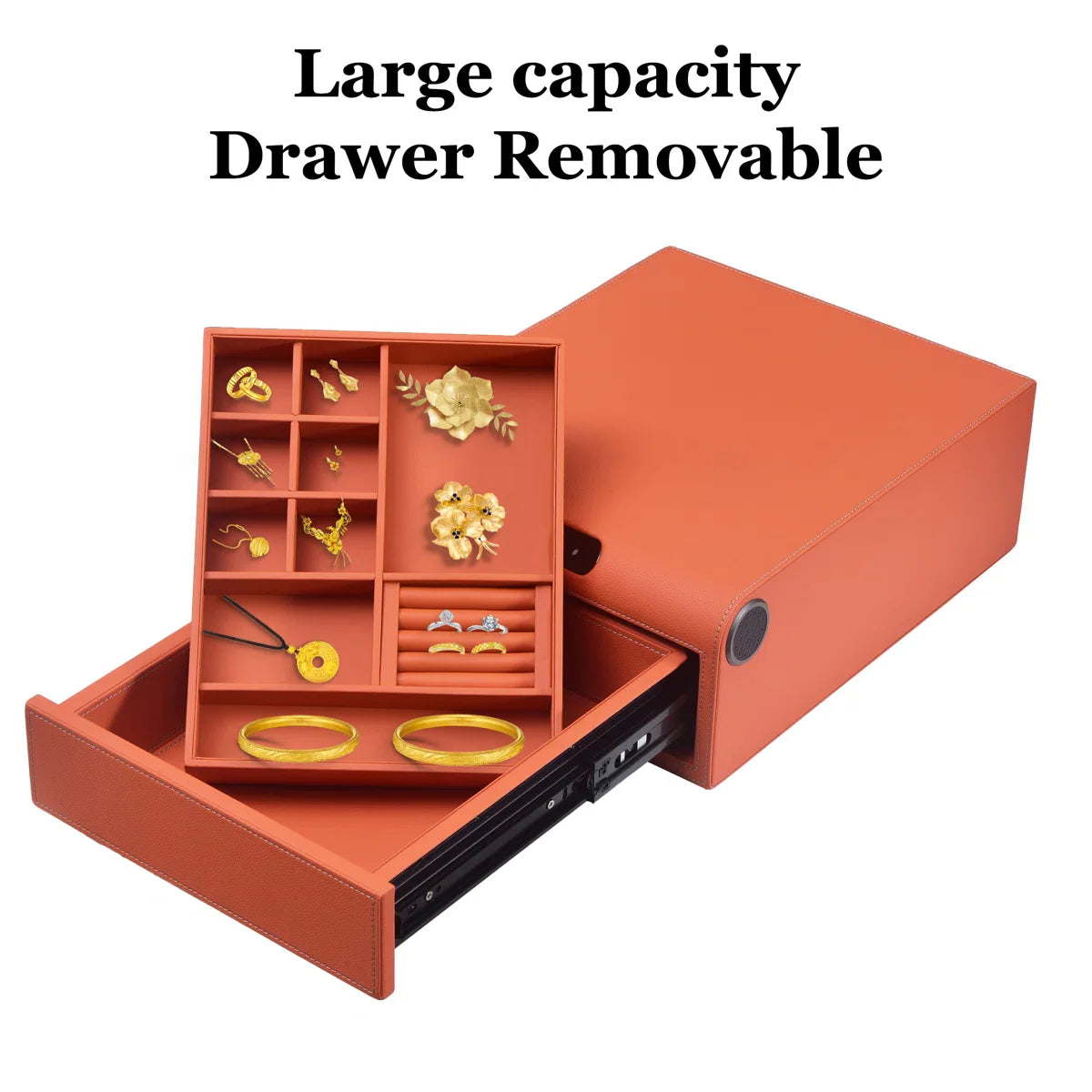 Smart Jewelry Safe Box with Bluetooth, Fingerprint Lock & Auto Open