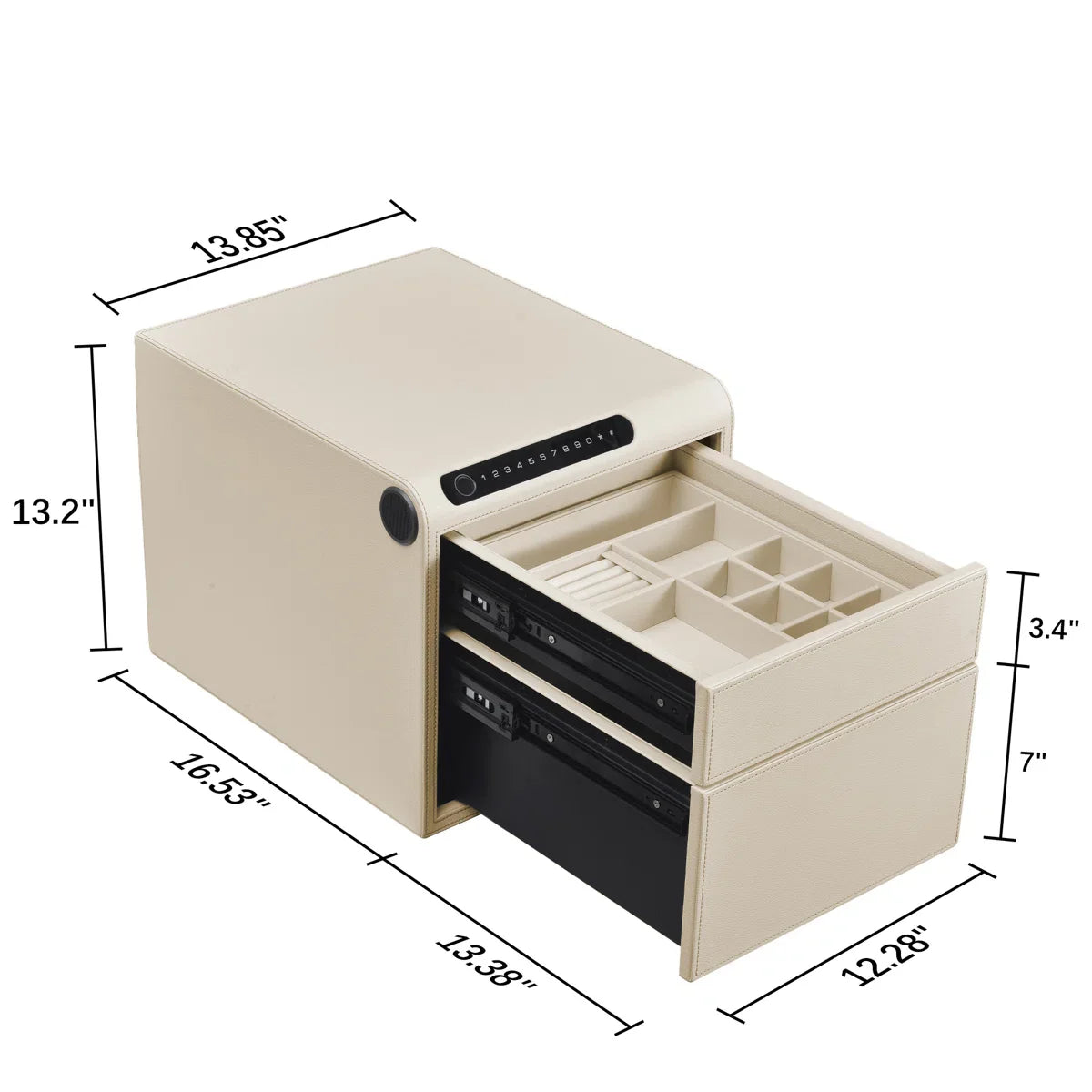 Smart Jewelry Safe Box with Bluetooth, Fingerprint Lock & Auto Open