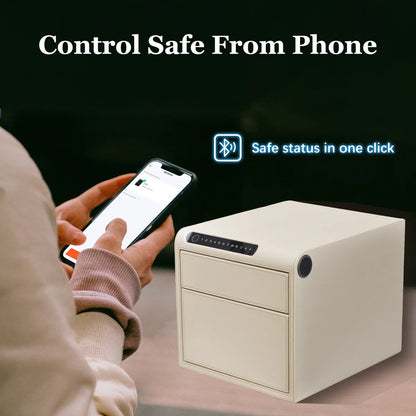 Smart Jewelry Safe Box with Bluetooth, Fingerprint Lock & Auto Open