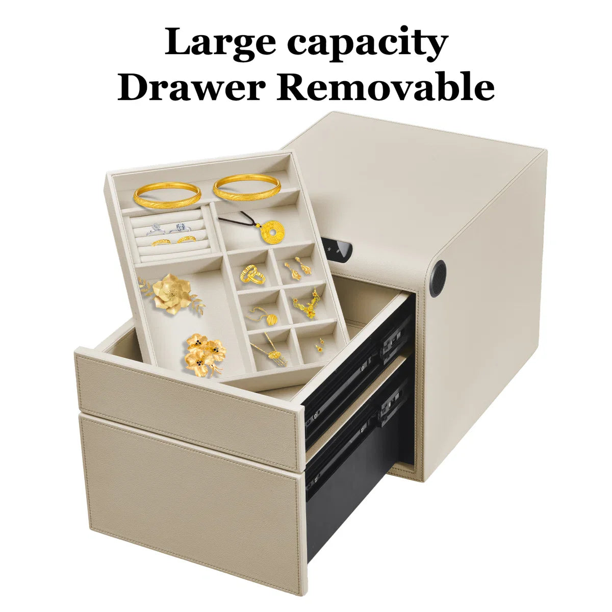 Smart Jewelry Safe Box with Bluetooth, Fingerprint Lock & Auto Open