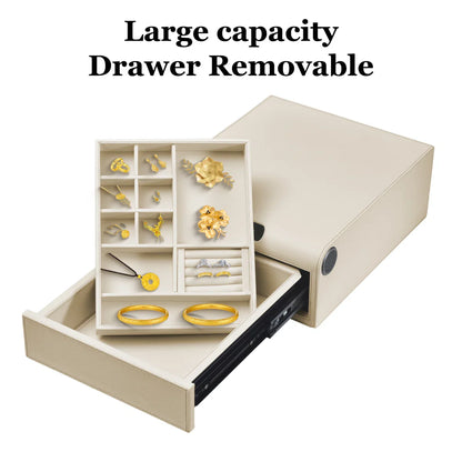 Smart Jewelry Safe Box with Bluetooth, Fingerprint Lock & Auto Open