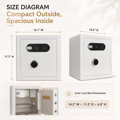 2.0 Cu Ft Vintage Retro Home Safe with Fingerprint Lock and Wheels