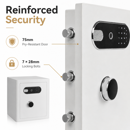 2.0 Cu Ft Vintage Retro Home Safe with Fingerprint Lock and Wheels