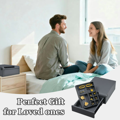 Smart Jewelry Safe Box with Bluetooth, Fingerprint Lock & Auto Open