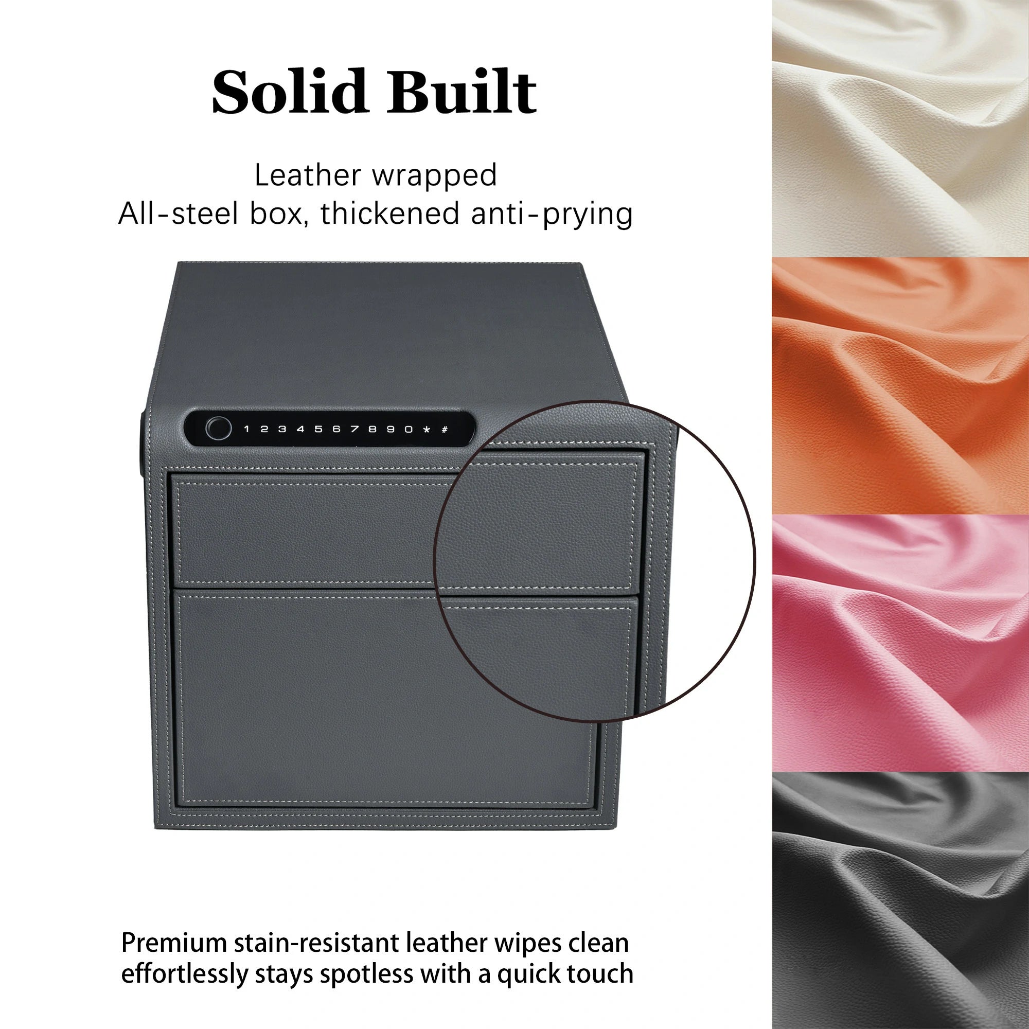 2 Drawers Smart Jewelry Safe Box with Bluetooth, Fingerprint Lock & Auto Open