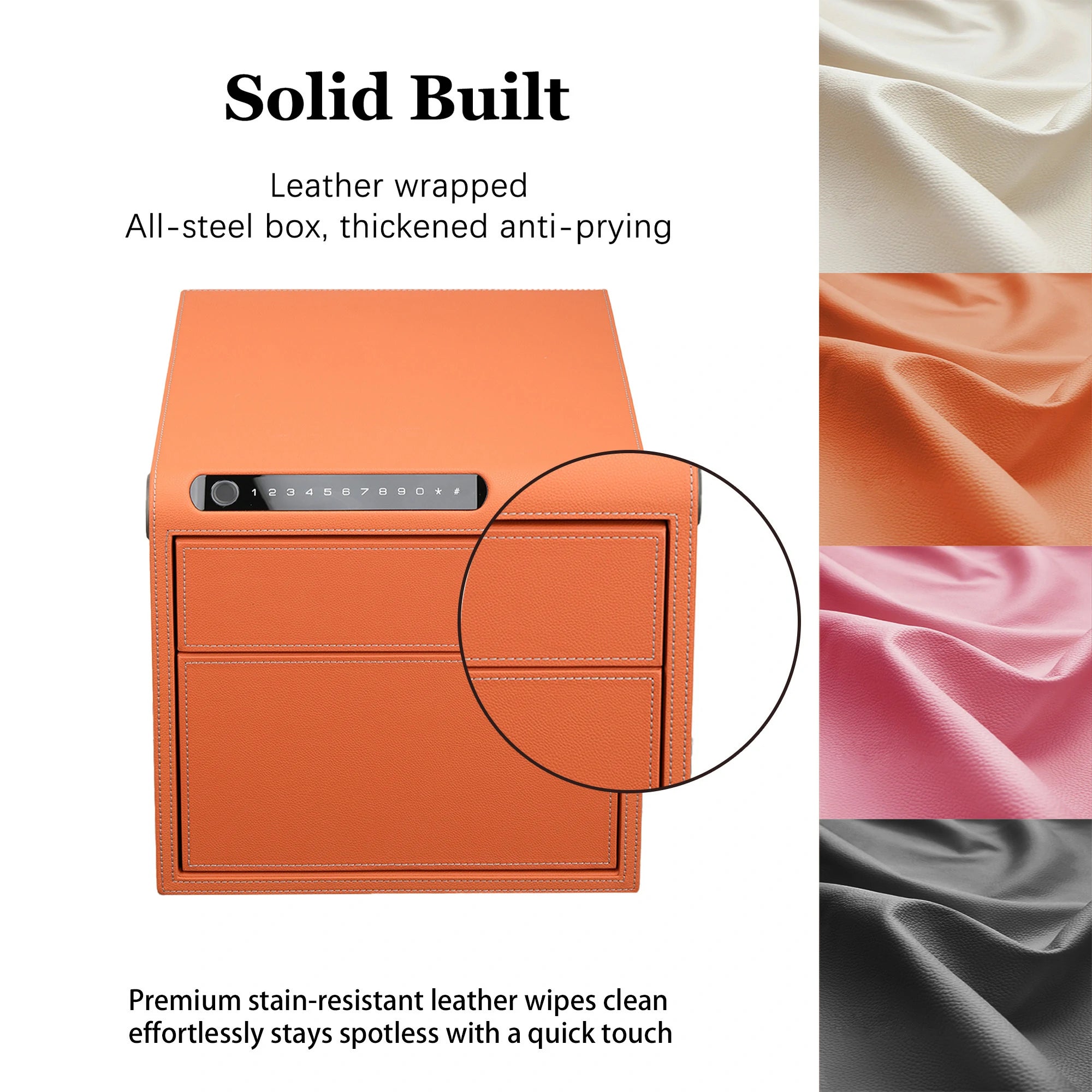 2 Drawers Smart Jewelry Safe Box with Bluetooth, Fingerprint Lock & Auto Open