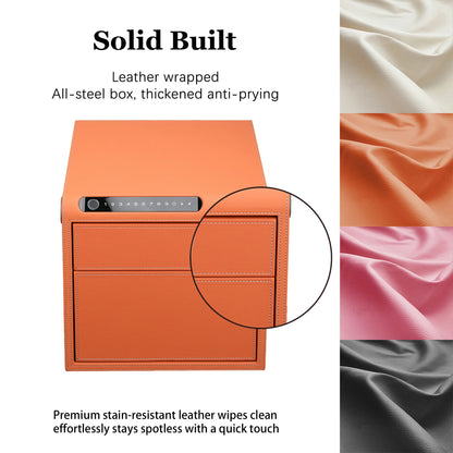 2 Drawers Smart Jewelry Safe Box with Bluetooth, Fingerprint Lock & Auto Open