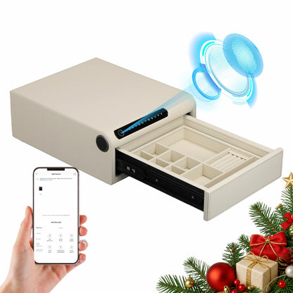 Smart Jewelry Safe Box with Bluetooth, Fingerprint Lock & Auto Open